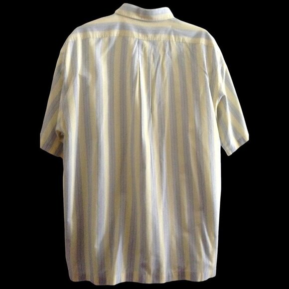 Izod Yellow Blue Striped Shirt - Picture 3 of 4